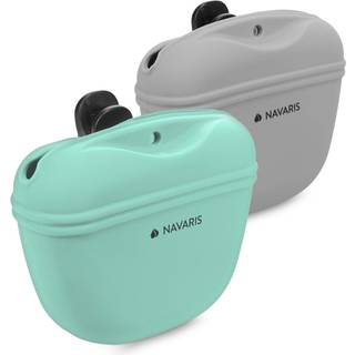 Navaris Silicone Dog Treat Pouch - Tr?ning Pet Puppy Bag Pocket Snack Treat Food Holder med klip til b?lte til hundevandringer - S?t p? 2
