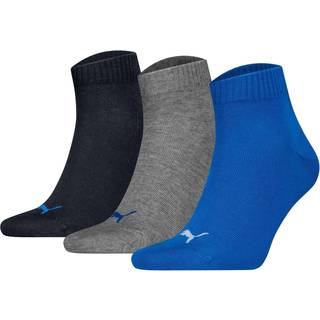Puma 3-pak Quarter Socks - Black/Blue - Str 43/46