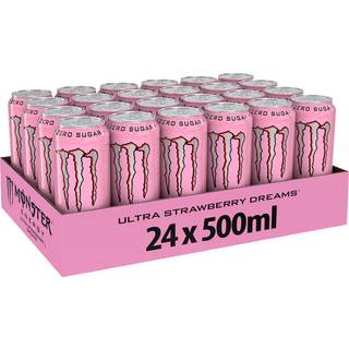 Monster Ultra Strawberry Dreams - Sukkerfri Energidrik, Jordbær (24 x 500ml), Dåse