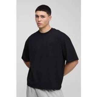 Mens Black Oversized Boxy Carpenter Heavyweight T-Shirt