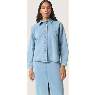 Soaked In Luxury Slannabeth Regular Overshirt Bluser 30408356 Light Blue Denim (XXLARGE)