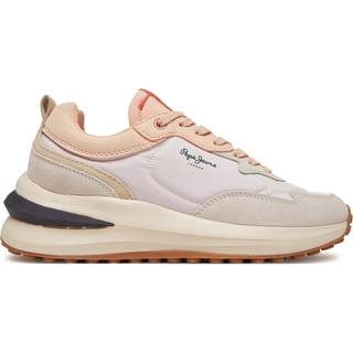Pepe Jeanstil kvinder. PLS60044 Wislow Colors beige, lilla lædersko (36), Fast, Ruskind, Blonder, Casual