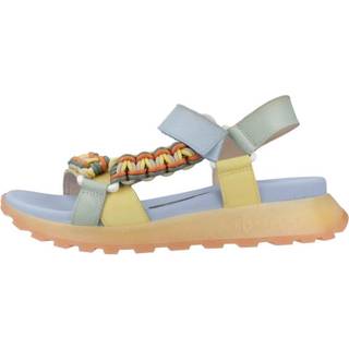 Hispanitastil kvinder. HV253898 Maui lædersandaler blå (36), 3-5 cm, Velcro, Casual