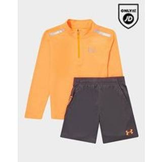 Under Armour Tech Twist 1/4 Zip Top/Shorts Set Children, Orange - 6-7Y