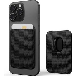 Tech-Protect MagWallet Magnetisk og Imiteret Læderkortholder - MagSafe Kompatibel - Sort Carbon