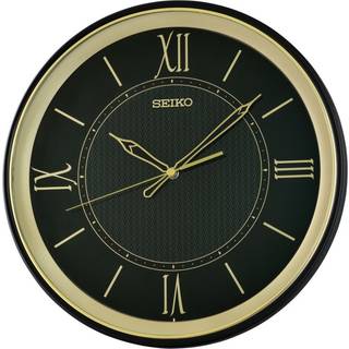 Seiko QXA834K Wanduhr Quarz mit Leisegang Schwarz/Goldfarben