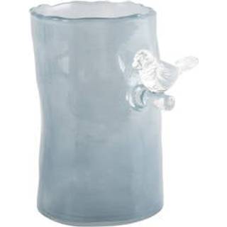 Vase Bird On Branch 15x9,5cm glas blå