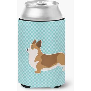 """" Caroline's Treasures Corgi Checkerboard Blue Can eller flaskehugger BB3720CC kan hugger flerfarvet """"