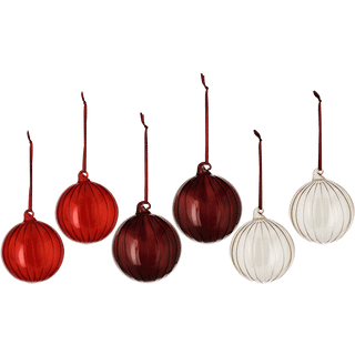 Scandi Living Clarity julekugle Ø8 cm 6-pak Rød