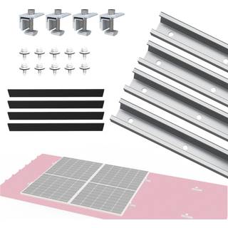 NuaSol tagmonteringssæt af trapezformet metalplade, til 1 solcellemoduler, 20cm til solcellemoduler med højde 30 & 35 mm