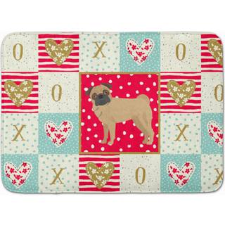 """" Caroline's Treasures Pug Love Machine Washable Memory Foam Mat Doormats Multicolor """"