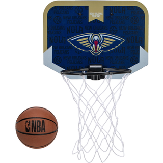 Franklin Sports NBA New Orleans Pelicans mini over dørbasketballbøjlen - børn indendørs mini basketballbøjle med basketball - NBA fan shop mini h