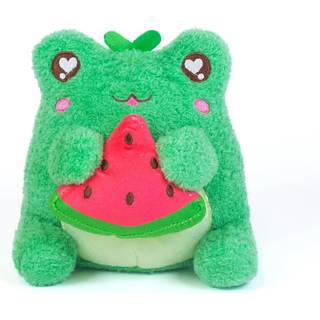Cuddle Barn Plushgoals - Watermelon Munch Wawa the Froggie Soft Green Duftende udstoppede Kawaii Frog Animal Plush Toy 6 inches
