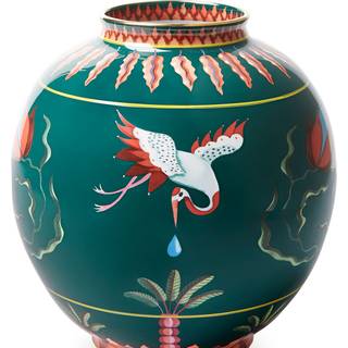 La DoubleJ Vases - 'Spirit Stork Bubble Vase' in Multicolor 100% PORCELAIN