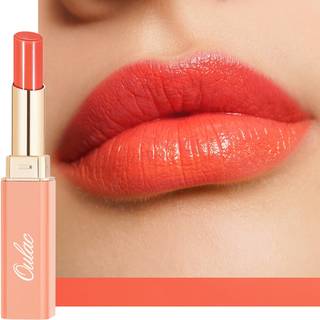 Oulac Moisturizing Shine Orange Red Lipstick For Women - 2 in 1 Orange Red Glossy Toned Lip Balm Hydrating Winter Lipstick For Dry Lips Shine Jui