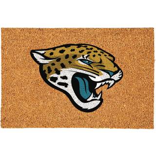 Team Sports America NFL Jacksonville Jaguars Coir Doormat Officiel Officiel Logo Fuldfarve Logo Ekstra stor hoveddør Mat udendørs indendørs indga