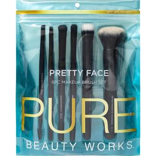 Pure Beauty Works Pretty Face 6 stk Makeup B?rste S?t Premium syntetiske b?rster Blending Brush Stipple Brush Concealer Brush ?jenskygge b?rste V