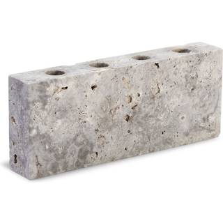 Wabi Sabi Epode Travertin Silver Lysestage 25x10x4 cm