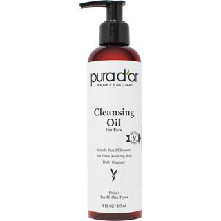 Pura d'Or 8 oz ansigtsrensningsolie - nærende botanisk blanding med & vitamin Jojoba og solsikkeolie - Gentle Makeup Remover & Deep Cleanser for