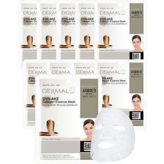 Dermal Syn -ace Collagen Essence Facial Mask 23G Pack med 10 - Peptid indeholdt Anti Aging & Anti Wrinkle Daily Skin Treatment Solution Sheask Ma