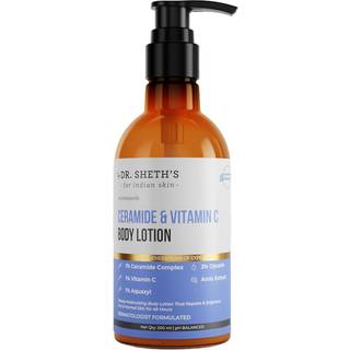Dr. Sheths Ceramid & C -vitamin Body Lotion til tør til normal hud | Dybt nærer & beroliger tørhed | Hjælper med at reducere misfarvning og giver