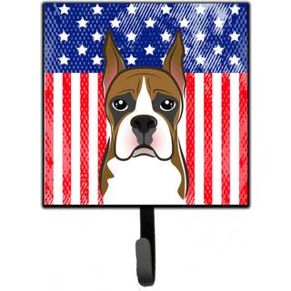 """" Caroline's Treasures American Flag and Boxer Leash eller Key Holder Hooks Multicolor """"