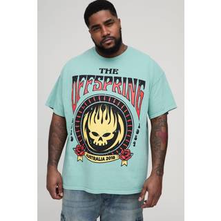 Mens Light Blue Plus The Offspring License Print Overdye Regular Fit T-Shirt