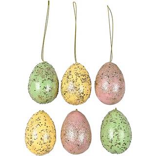 Påskeæg ophæng 6 stk H6 cm