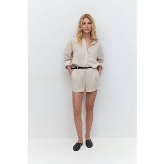 Gina Tricot-Linen shorts-hørshorts-Beige-M-Dame