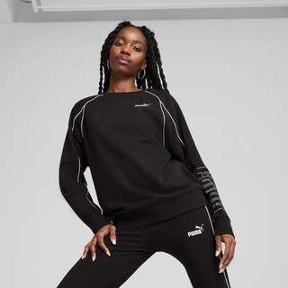 Women&#39;s Puma SPORT Relaxed Crew Sweater, Black, Size XS, Clothing - Black - XS