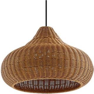 Lucande udendørs hængelampe Taniola, 1 lyskilde, beige, rattan, IP44