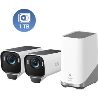 eufyCam S3 Pro 2-Cam Kit + 1 TB Hard Drive white