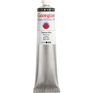 Georgian Water Mixable Oil Colour, vandopløselig oliefarve 200 ml Titanium White 009