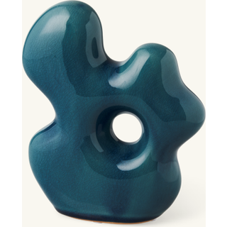 Søstrene Grene | Dekorativ figur | Stentøj. 16,3 x 5 x 19 cm. | petroleumsblå