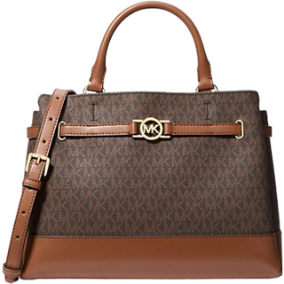 MK Reed Large Signature Logo Satchel - Brown - Michael Kors - ONE SIZE