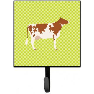 """" Caroline's Treasures Ayrshire Cow Green Wall Hook Small Multicolor """"