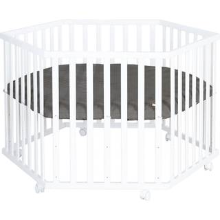 Roba Hexagon Kravlegård med Hjul, White & Graphite Quilted