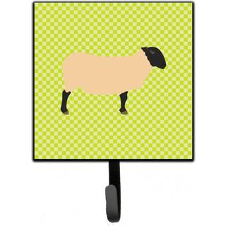 """" Caroline's Treasures Suffolk Sheep Green Wall Hook Small Multicolor """"