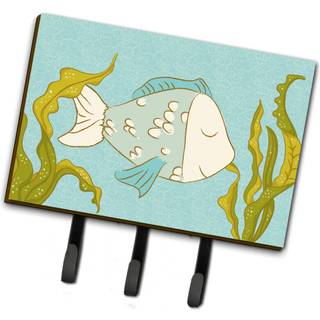 """" Caroline's Treasures Blue Fish Wall Hook Triple """"