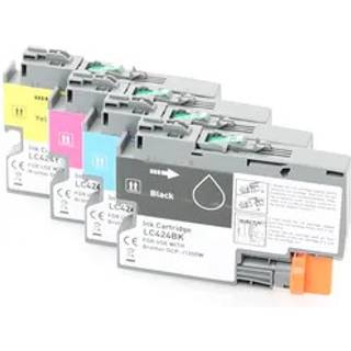 kompatibel sæt 4x printer patron til brother lc424val dcp-j1200w fra abc