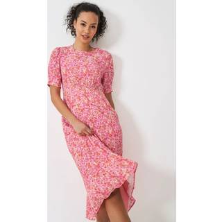 Crew Clothing Crew Clothing Company Pink Ella Short Sleeve Printed Tea Dress