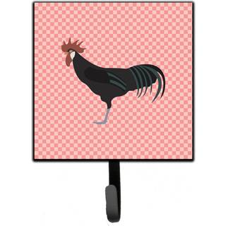 """" Caroline's Treasures Minorca Ctalalan Chicken Pink Check Wall Hook Small Multicolor """"