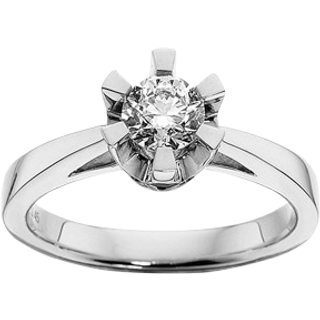 Prinsesse Ring i 14kt. hvidguld m. 0,50ct. diamant