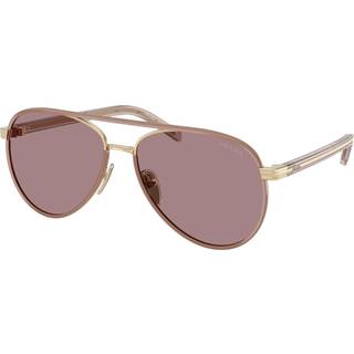 Prada Kvinde PR B57S 24E20I Solbriller Stål Guld Brun Pilot Normal