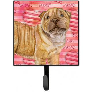 """" Caroline's Treasures Shar Pei Puppy Love Wall Hook Small Multicolor """"