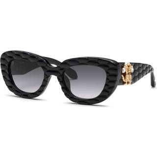 Roberto Cavalli Kvinde SRC058S 700 Solbriller Acetat Sort Røg Geometrisk Normal Skygge