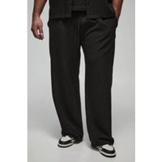 Mens Black Plus Stretch Woven Relaxed Fit Trousers