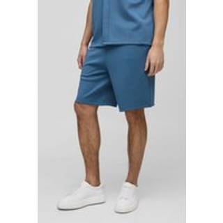 Mens Slate Blue Relaxed Fit Elasticated Waist Scuba Short