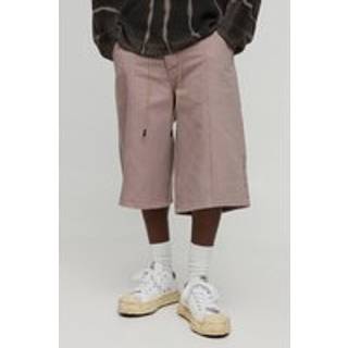 Mens Taupe Drawcord Longline Seam Detail Jorts