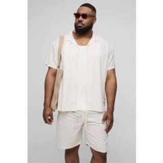 Mens Natural Plus Regular Linen Shirt & Short Set